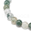 Natural Lodolite Quartz/Garden Quartz Round Beaded Stretch Bracelet BJEW-JB08919-01-5