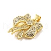 Brass Micro Pave Clear Cubic Zirconia Pendants FIND-Z041-10G-2