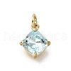 Brass Glass Charms KK-V011-35G-A-1