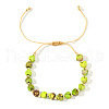 Heart Natural & Dyed Imperial Jasper Braided Bead Bracelets for Men Women QP8530-2-1