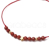 Natural Round Red Jasper Beads Braided Bead Bracelets for Women BJEW-JB11655-06-3