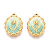 304 Stainless Steel Enamel Pendants STAS-N110-27E-G-1