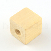 Cube Undyed Natural Wooden Beads WOOD-R249-084-2