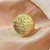 Flat Round Brass Cuff Rings for Women RJEW-C123-04G-3
