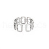 Non-Tarnish 304 Stainless Steel Open Rectangle Cuff Ring for Women RJEW-S405-237P-2