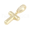 Brass Micro Pave Clear Cubic Zirconia Pendants KK-M289-01T-G-2