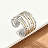 304 Stainless Steel Double Color Cuff Rings RJEW-S635-01GP-B-3