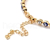 Flat Round with Evil Eye Link Chain Bracelet BJEW-C007-05G-02-3