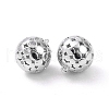 Round Brass Micro Pave Clear Cubic Zirconia Pendants KK-G436-06P-3
