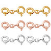 Beebeecraft 6Pcs 3 Colors Sterling Silver Double Spring Ring Clasps STER-BBC0001-68-1