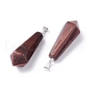 Dyed & Heated Natural Red Tiger Eye Pointed Pendants G-I314-02P-11-4