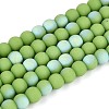Frosted Opaque Glass Beads Strands GLAA-T032-P4mm-MBB06-1
