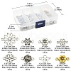 80Pcs 8 Styles Tibetan Style Alloy Flower Connector Charms TIBE-YW0001-33-3