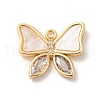 Brass Micro Pave Cubic Zirconia Pendants KK-P250-14G-1