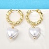 Brass ABS Plastic Pearl Hoop Earrings for Women EJEW-G430-05G-1