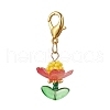 Handmade Glass Seed Beaded and Acylic Flower Pendant Decorations Sets HJEW-MZ00254-4