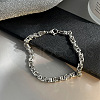 Stainless Steel Byzantine Chains Necklaces & Bracelets Sets for Men WGE5587-01-3