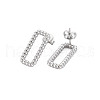 304 Stainless Steel Hollow Rectangle Stud Earrings for Woman EJEW-N097-002P-2