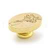 Golden Tone Wax Seal Brass Stamp Head AJEW-G056-03B-3