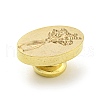 Mother's Day Golden Tone Wax Seal Brass Stamp Head AJEW-G056-03B-3