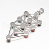 Chakra Jewelry Brass Gemstone Big Pendants KK-J298-08-NR-2