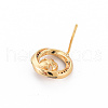 Brass Micro Pave Clear Cubic Zirconia Stud Earring Findings KK-N233-125-NF-5