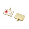 Brass Enamel Charms X-KK-H206-12G-2