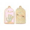 Light Gold Plated Alloy Enamel Pendants ENAM-L040-005KCG-02-1