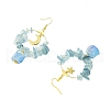 3 Pairs 3 Styles Natural Mixed Stone & Brass Dangle Earrings EJEW-TA00551-5