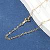 Brass Heart Link Chain Necklaces for Women NJEW-Z068-03G-01-3
