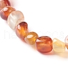 Natural Carnelian(Dyed) Chip Beads Bracelet for Girl Women BJEW-JB06748-03-5