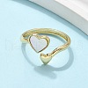 Brass Shell Cuff Rings for Women RJEW-C126-09G-3