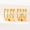 Brass Micro Pave Clear Cubic Zirconia Cuff Earrings EJEW-K309-08G-3