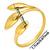 Vintage 304 Stainless Steel Three-Leaf Open Cuff Ring for Women LW4764-2-2