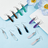 ANATTASOUL 6 Pairs 6 Style Natural Mixed Gemstone Bullet Dangle Earrings EJEW-AN0003-15-7