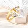 Brass Micro Pave Cubic Zirconia Cuff Rings for Women RJEW-F181-10G-01-5