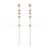 Brass Plastic Imitation Pearl Flower Tasse Stud Earrings EJEW-Z107-01G-4