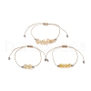 3Pcs 3 Style Natural Citrine Braided Bead Bracelets Set BJEW-JB09334-06-1