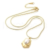 Shell Pearl Polygon Pendant Necklaces NJEW-K255-11G-4