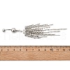 Alloy Crystal Rhinestone Dangle Curved Barbell Belly Rings AJEW-R007-04P-03-5