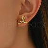 S925 Sterling Silver Ribbon Stud Earrings GA3536-5