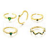Brass Micro Pave Cubic Zirconia Cuff Rings for Women RJEW-S399-08G-4
