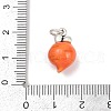 Fine Silver Dark Orange Enamel Fruit Pendants STER-F060-01AS-01-3