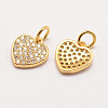 Brass Micro Pave Grade AAA Cubic Zirconia Charms X-ZIRC-G090-25G-NR-1