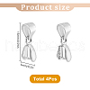 GOMAKERER 4Pcs 925 Sterling Silver Pendant Bails STER-GO0001-37-2