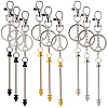 SUNNYCLUE 9Pcs 3 Colors Alloy Bullet Bar Beadable Keychain for Jewelry Making DIY Crafts KEYC-SC0001-10-1