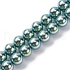 UV Plating Pearlized Glass Pearl Beads Strands GLAA-F128-01B-T24-1