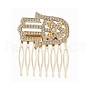 Palm Alloy Rhinestone Hair Combs PW-WG22768-01-1
