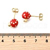 Brass Enamel Stud Earrings EJEW-F372-01B-G-5