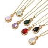 Brass Micro Pave Cubic Zirconia Pendant Necklaces NJEW-E106-19KCG-1